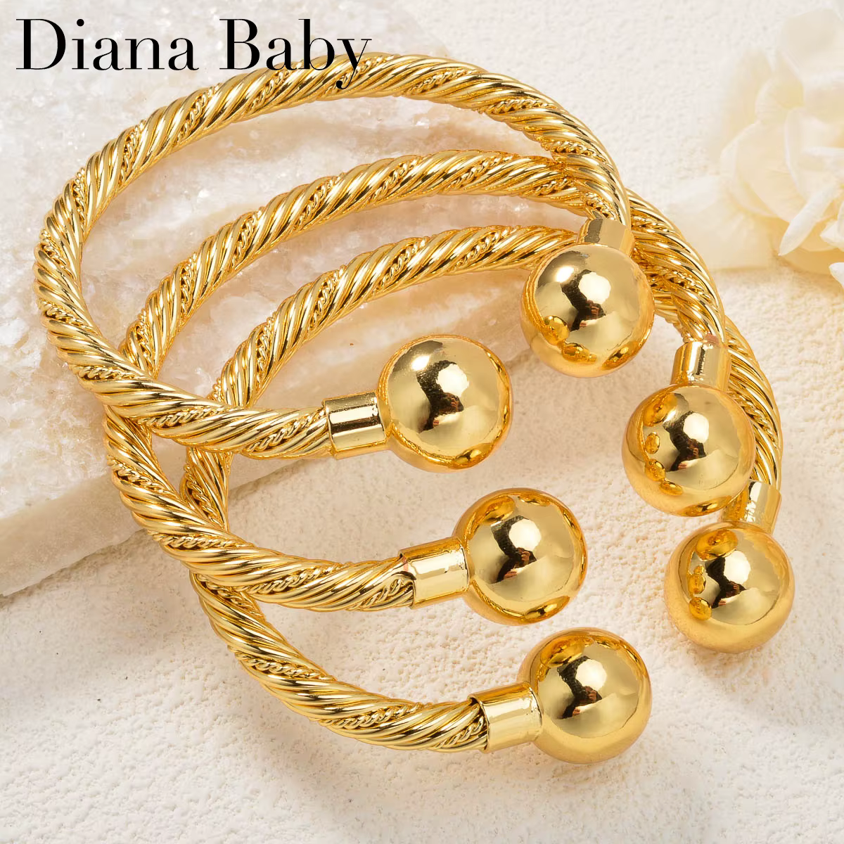Diana bébé bijoux à portée de main 18K plaqué or bracelet femmes
