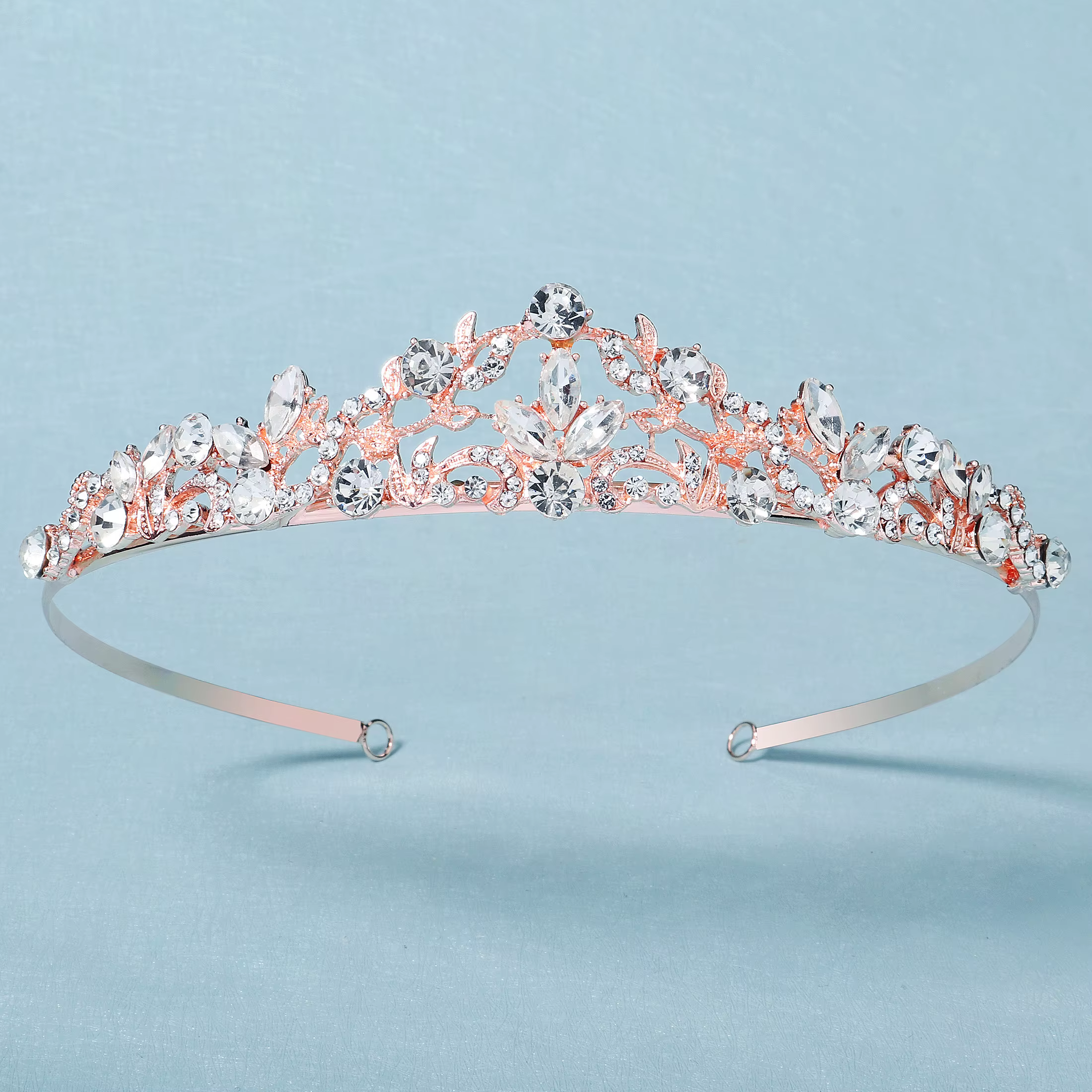 Diadème de Mariage en Cristal Or Rose