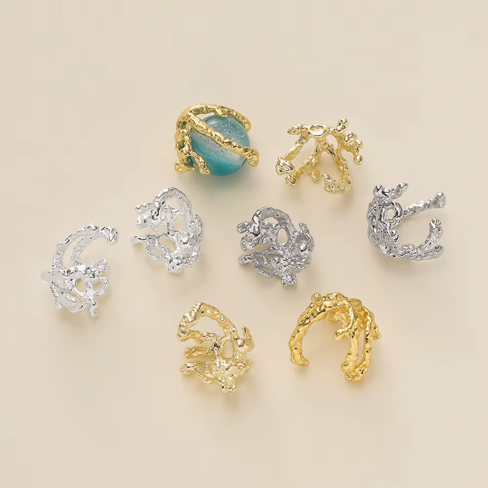 Bouchons de perles spéciaux plaqués or 14/18K
