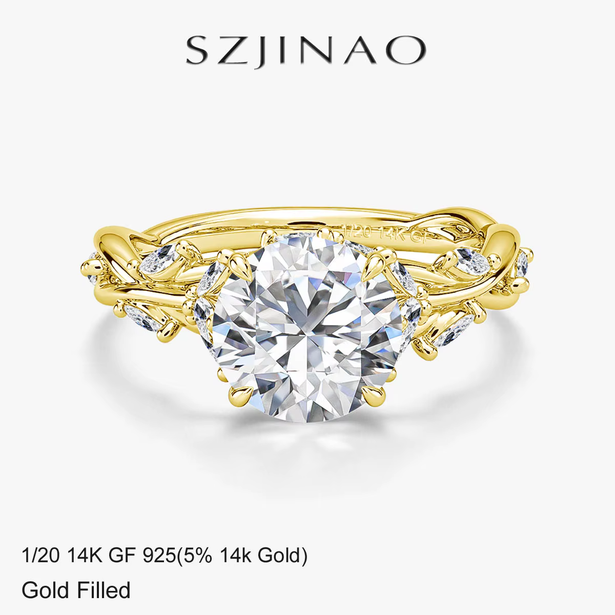 Bague en Moissanite Ronde 2CT Au585