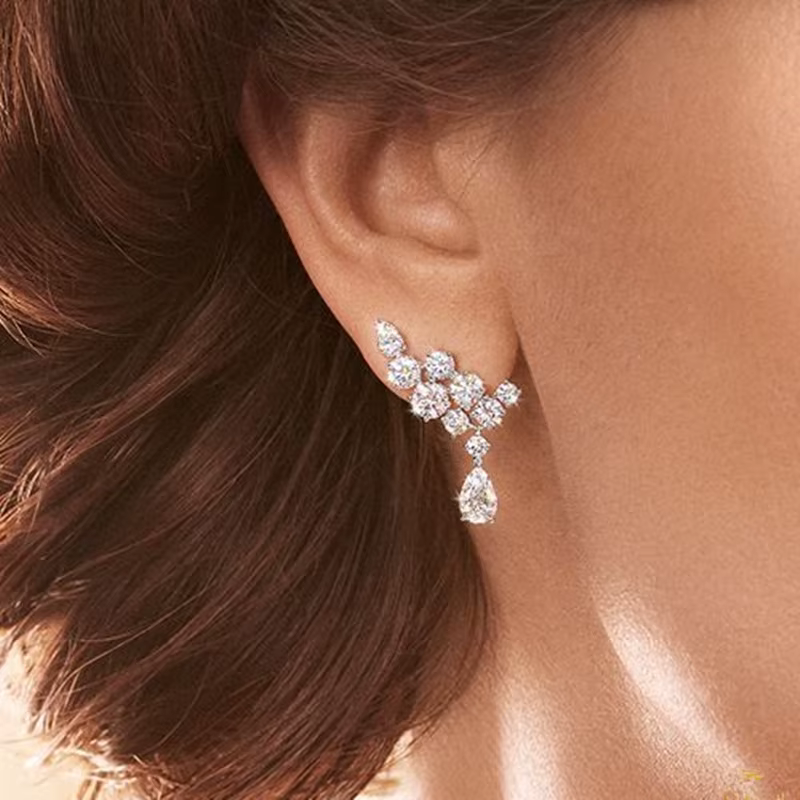 CAOSHI – boucles d'oreilles pendantes de luxe pour femmes, accessoires de cérémonie de mariage à la mode avec zircone éblouissante, bijoux chics