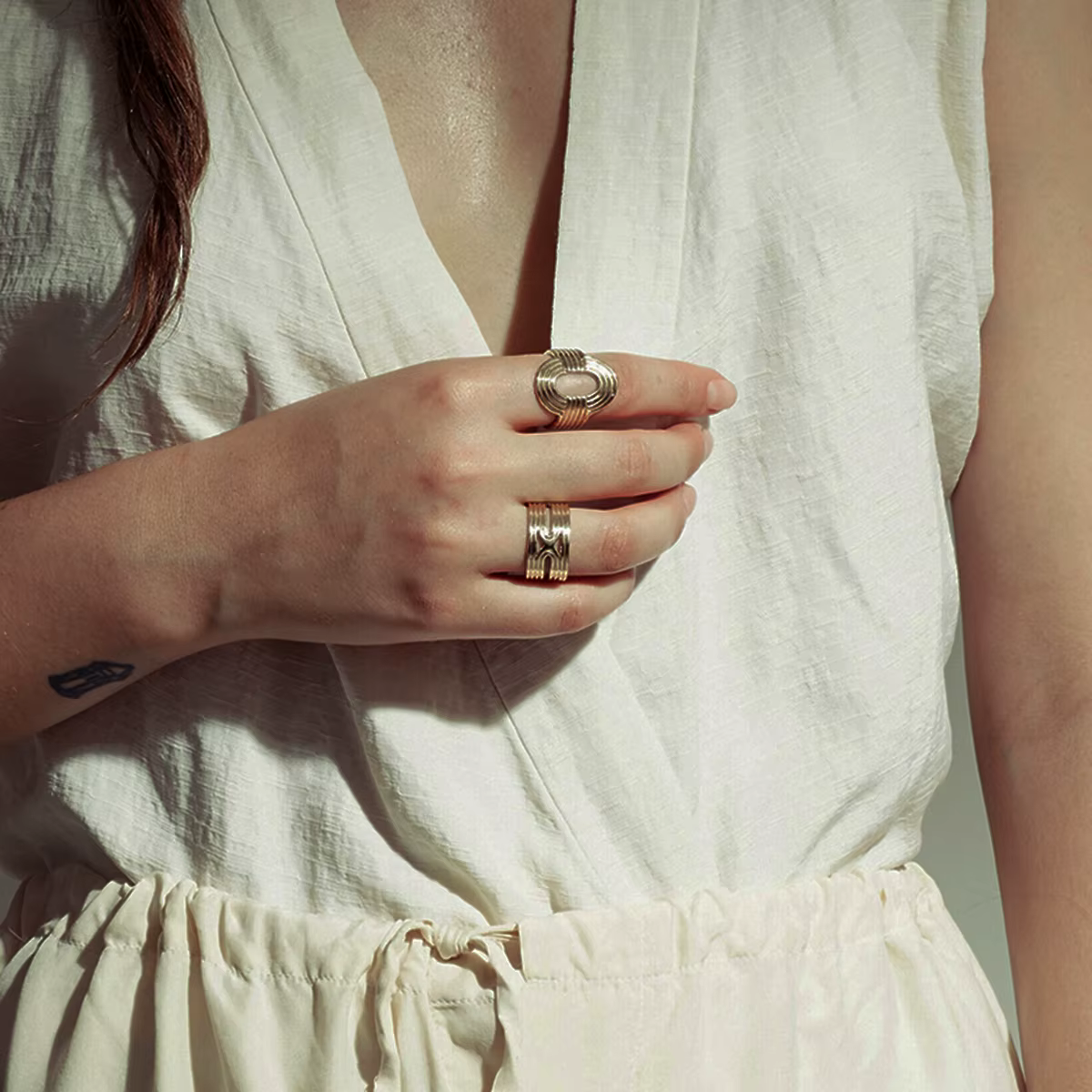 Uworld – bague creuse circulaire filetée minimaliste