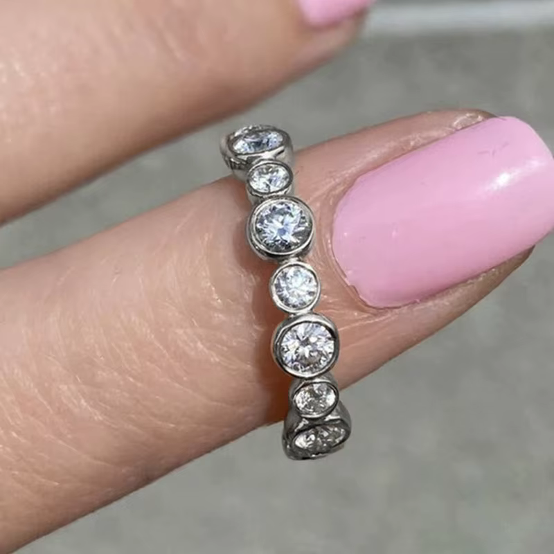 Huitan – bague ronde en zircone cubique pour femmes