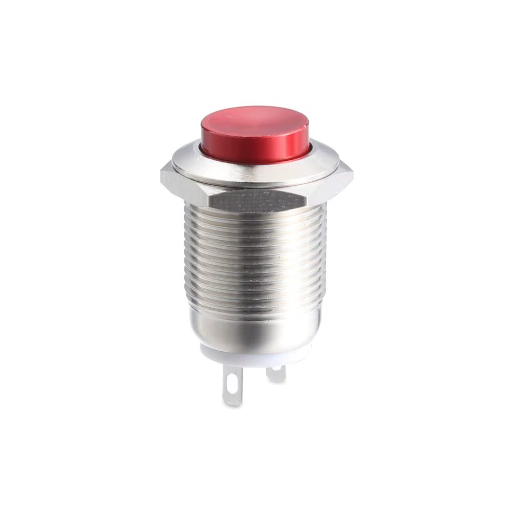 Joli momentané à bouton-poussoir en métal multicolore, anneau étanche, 12mm