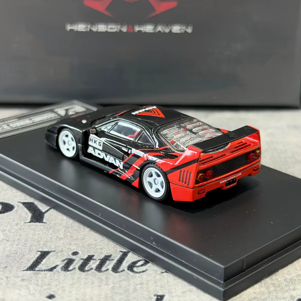 Findclassically 1:64 F40 ADVAN Modèle de voiture miniature en métal