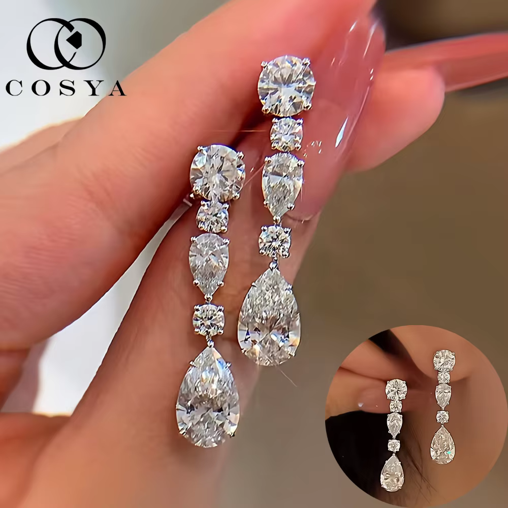 COSYA – boucles d'oreilles en argent 100% S925 pour femmes