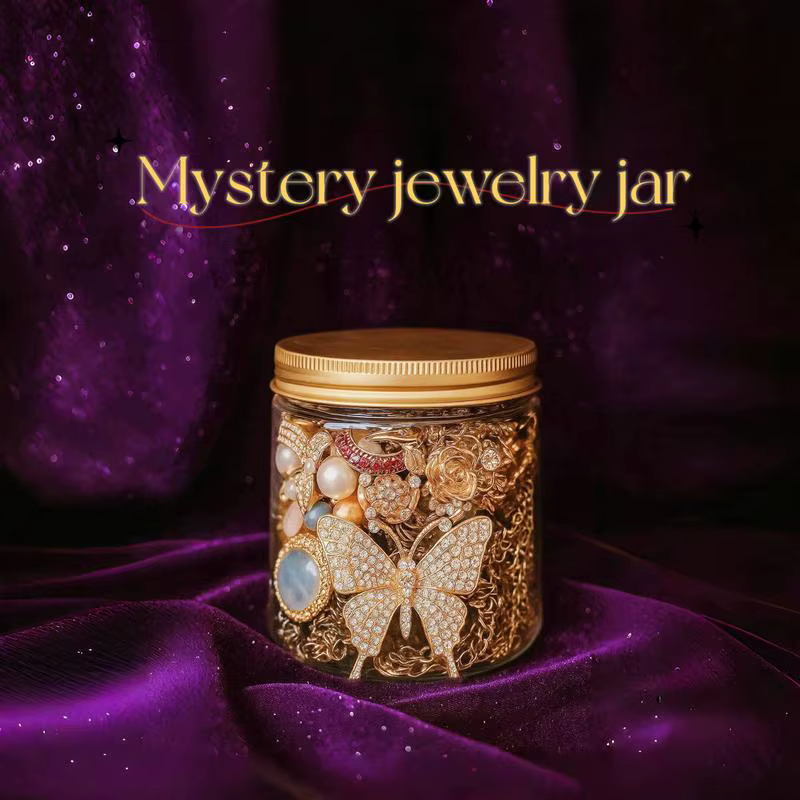 Jollyhit Mystery Jewelry Jar - Ensemble de bijoux fantaisie rétro Vibes pour elle et anniversaire - Bagues bohèmes