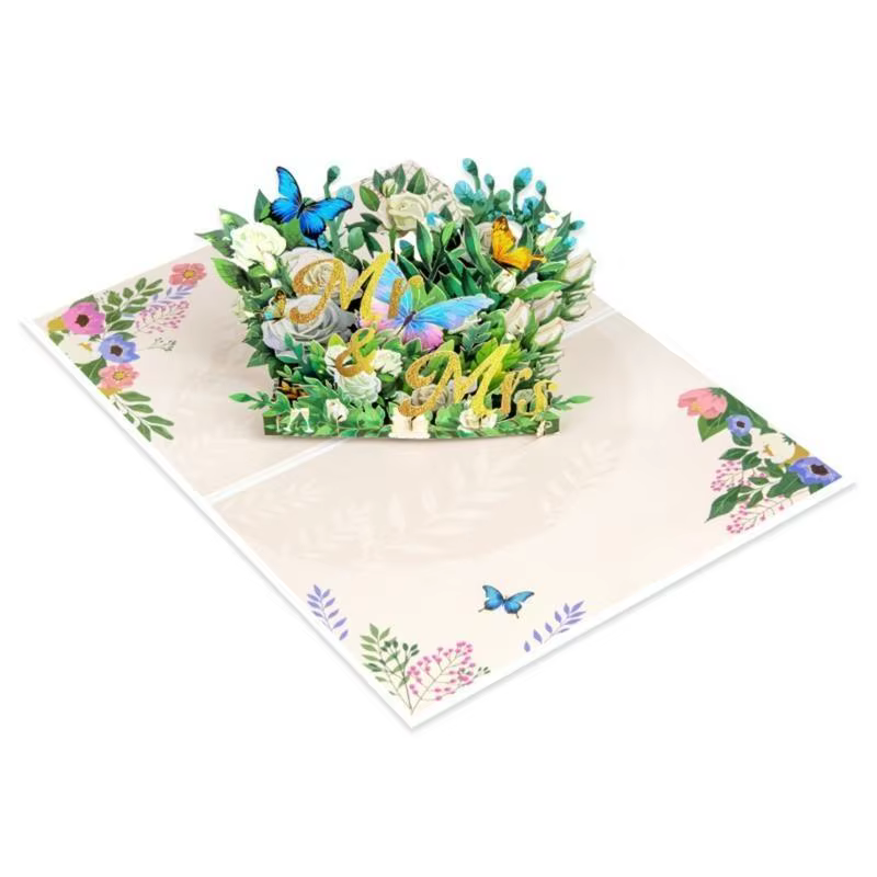 G6KF Popup papillon fleurs carte Saint-Valentin Bénédiction