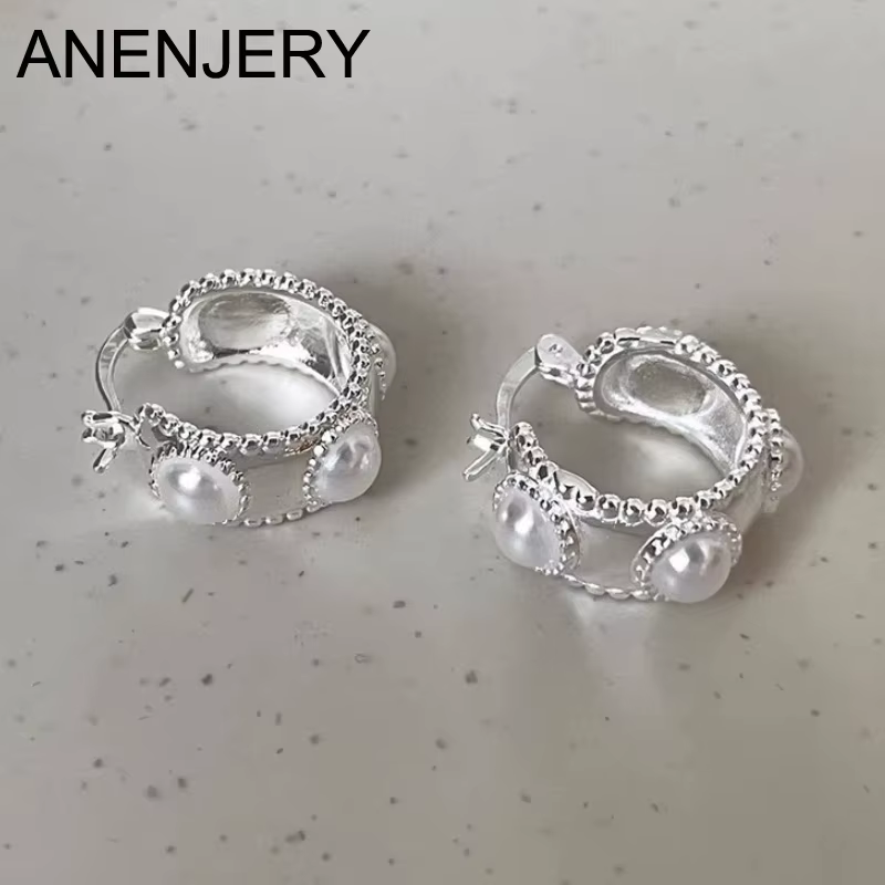 Boucles d'oreilles créoles géométriques en perles pour femmes