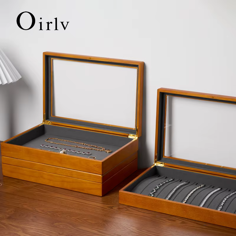 Oirlv boîte à bijoux en bois rétro