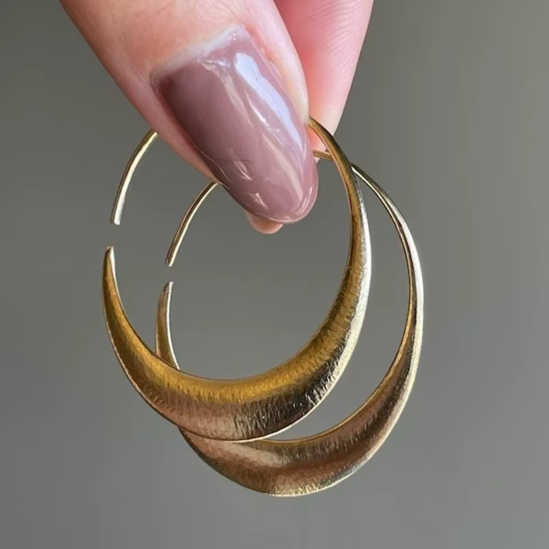 Boucles d'oreilles créoles plaquées or pour femmes