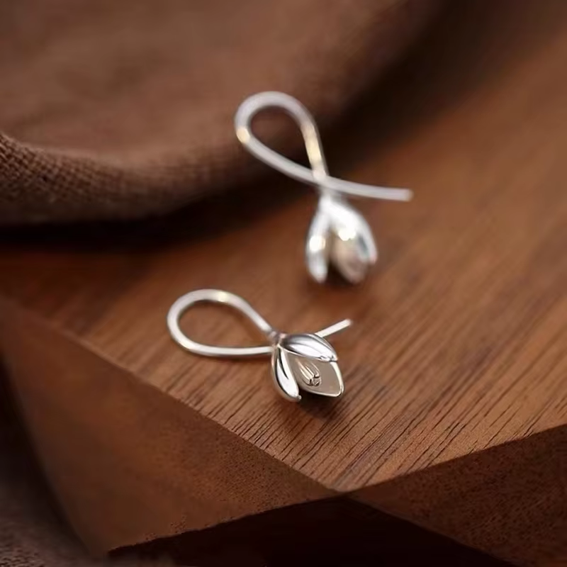 Boucles d'oreilles en argent 925 pour femmes, bijoux fins classiques, accessoires de luxe légers pour l'été