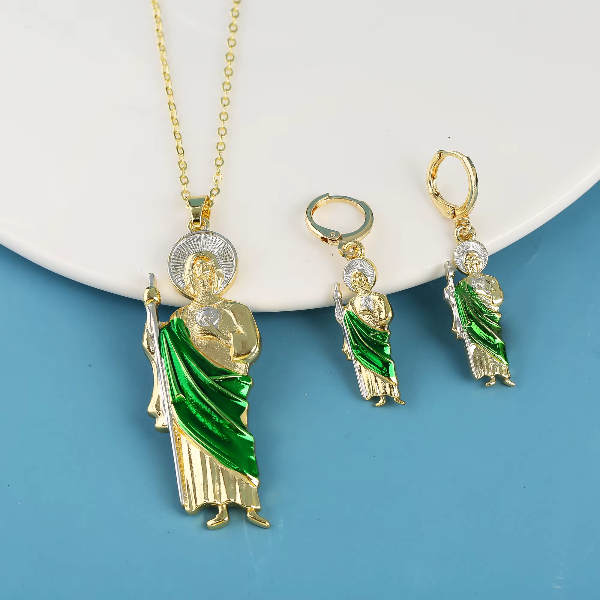Ensemble de bijoux en plaqué or 18 carats pour femmes