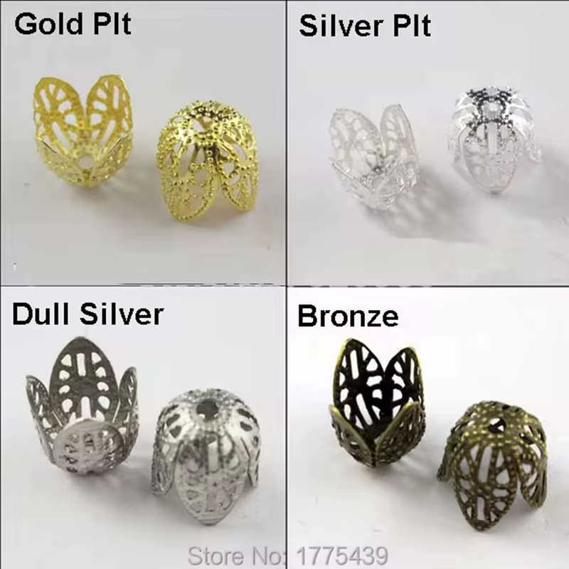Trouver des bijoux 11MM filigrane perle embout cône or argent Bronze nickelé (60 pièces = 1Lot!)