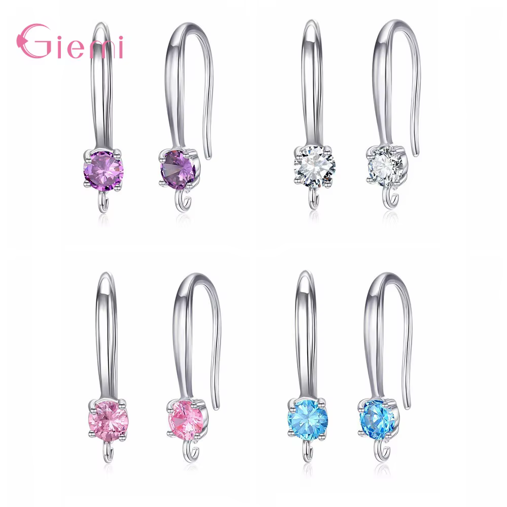 Bijoux populaires en argent Sterling 925 pour femmes, boucles d'oreilles en Zircon, crochet d'oreille, fabrication manuelle, accessoires