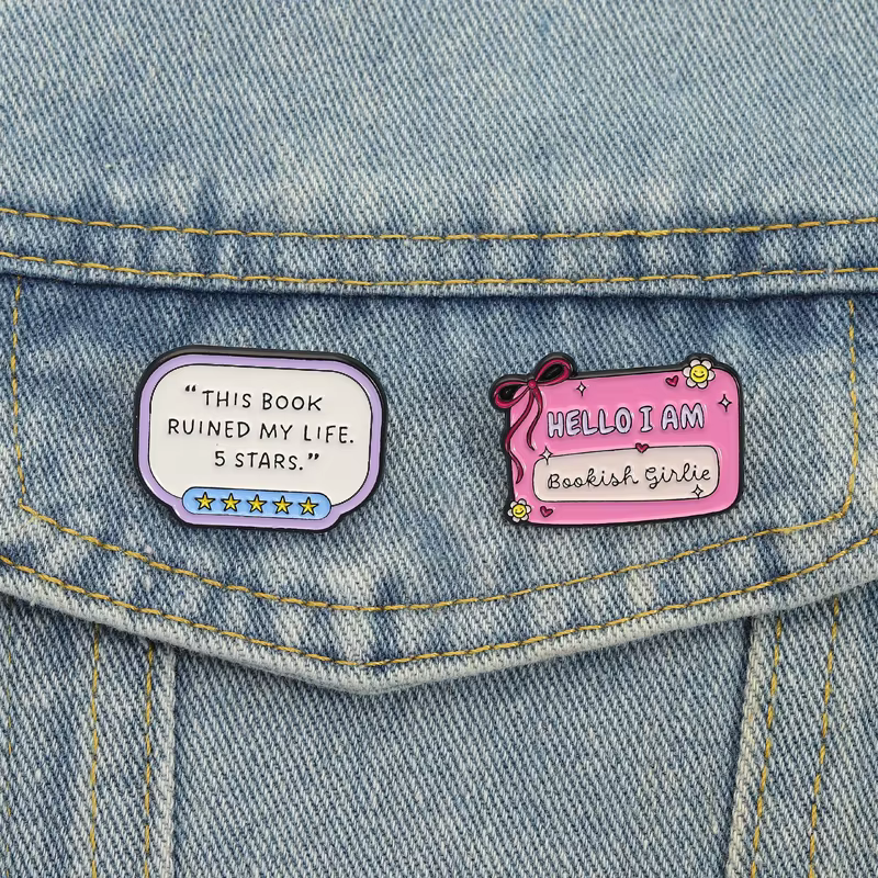 Broches en émail pour filles, ce livre arruiné ma vie, broches 5 étoiles, Badges à revers, vêtements, bijoux amusants, cadeau pour enfants et amis