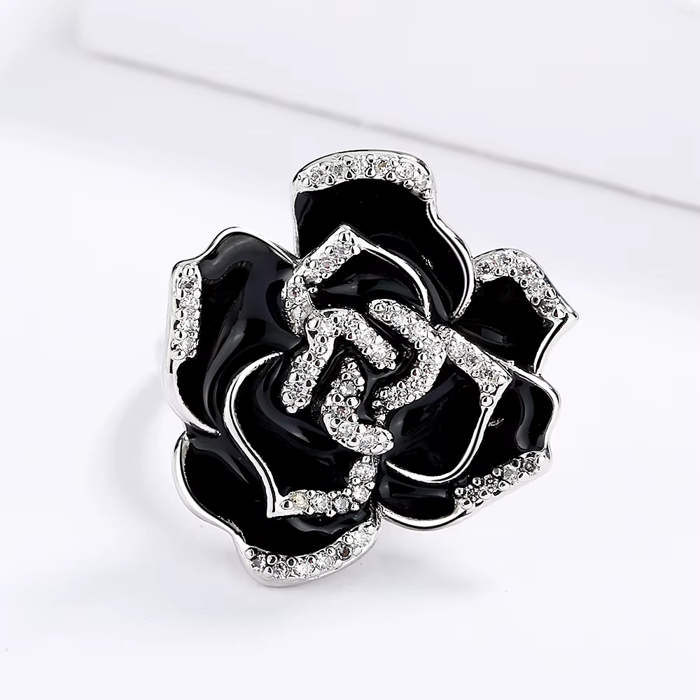 Bagues en forme de fleur rose pour femme