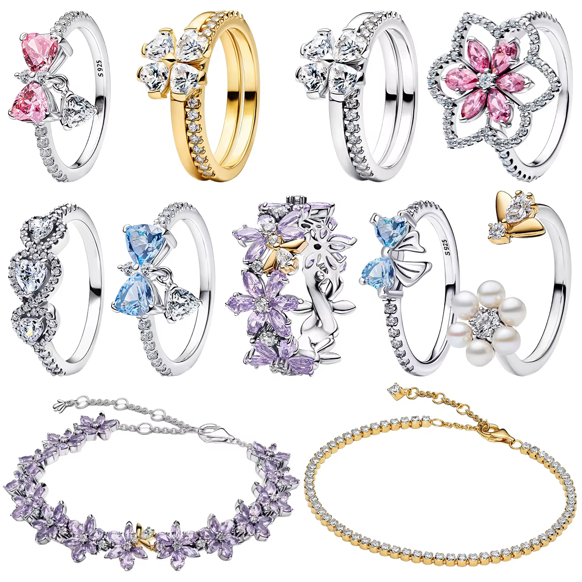 Bague et Bracelet en Argent S925 Plaqué