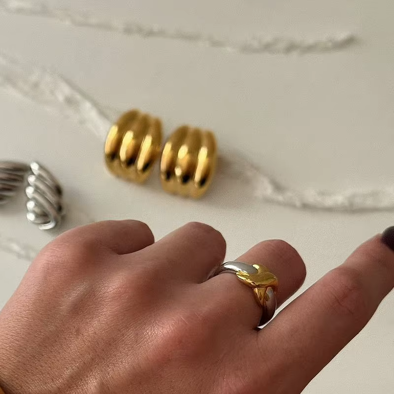 Bagues Vintage à nœud croisé plaqué or et argent pour femmes