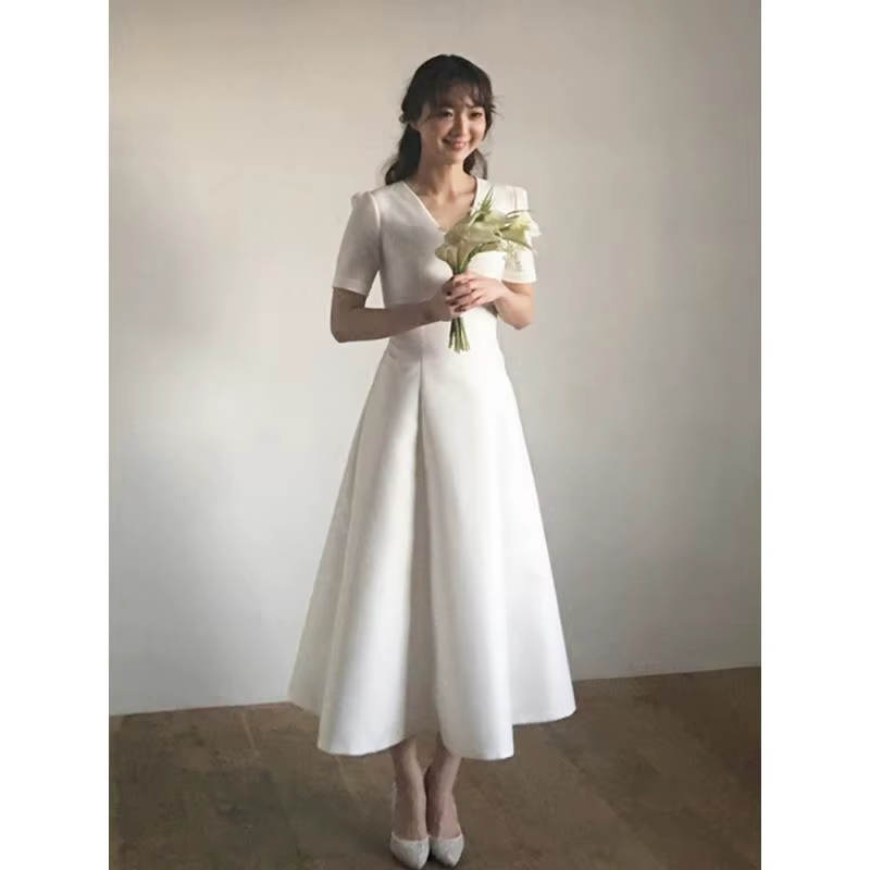 Robe de mariée légère en Satin de Style coréen