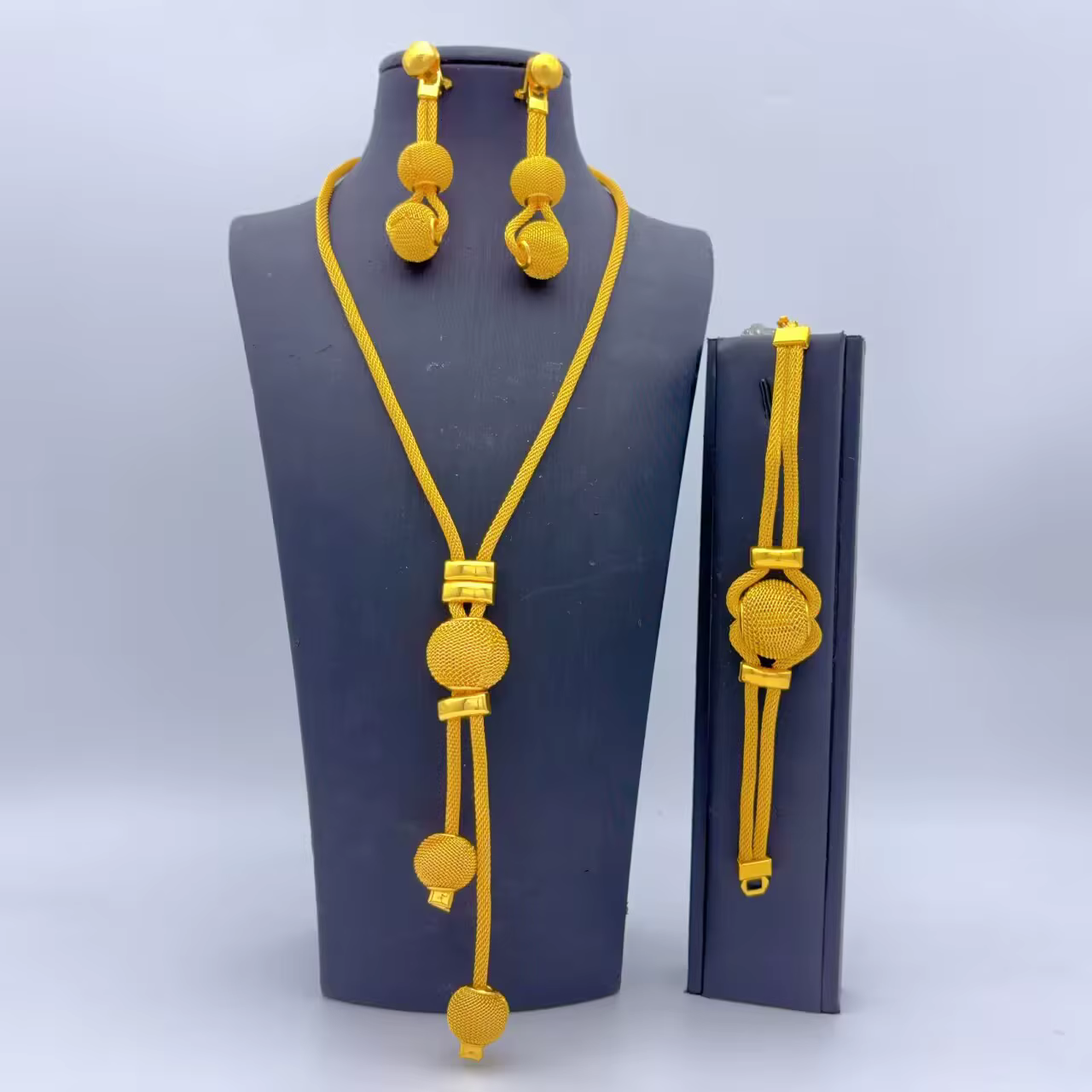 Ensemble de bijoux indiens plaqués or pour femmes