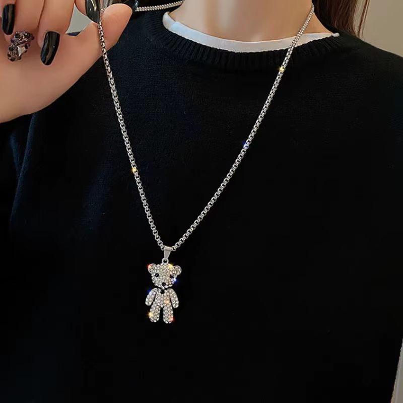 Collier ours en cristal exquis pour femme