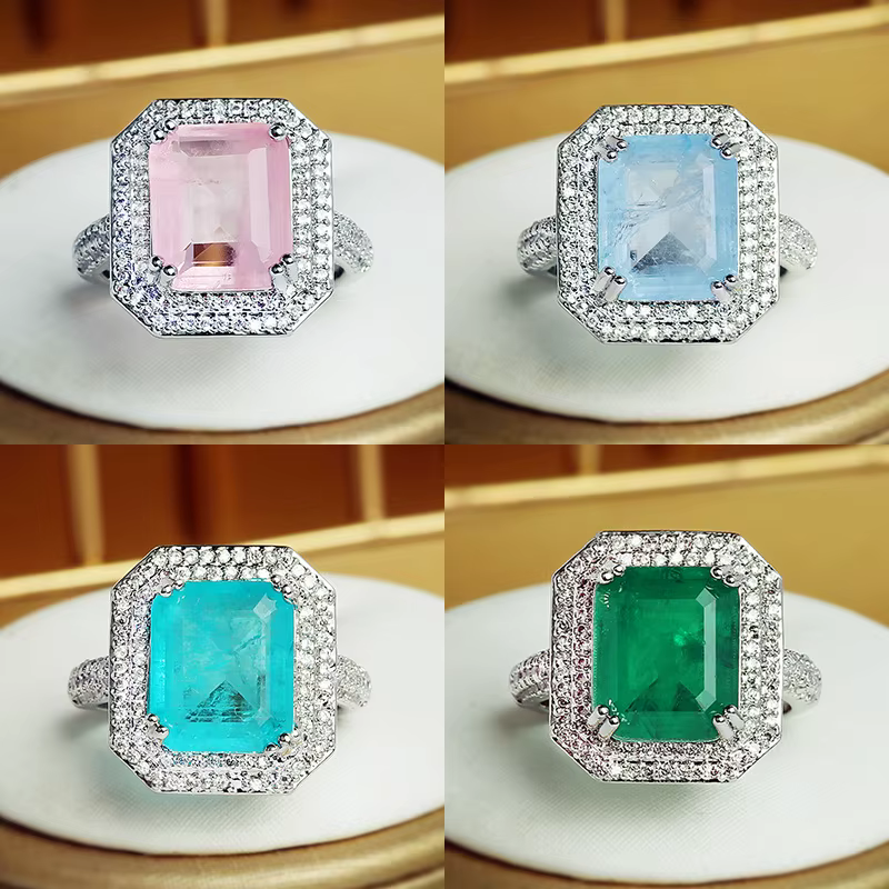 Paraiba – bague en Zircon rose