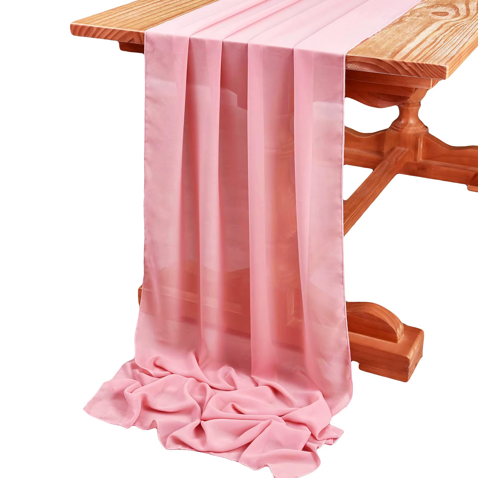 Chemin de Table en mousseline de soie vert sauge