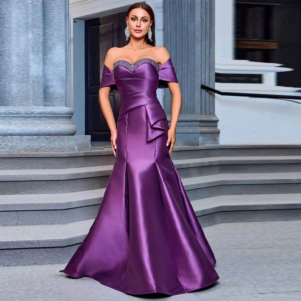 Robe de soirée personnalisée pour femme, tenue de mariage, de bal ou de cérémonie, élégante et longue, pour la mère de la mariée, collection 2026