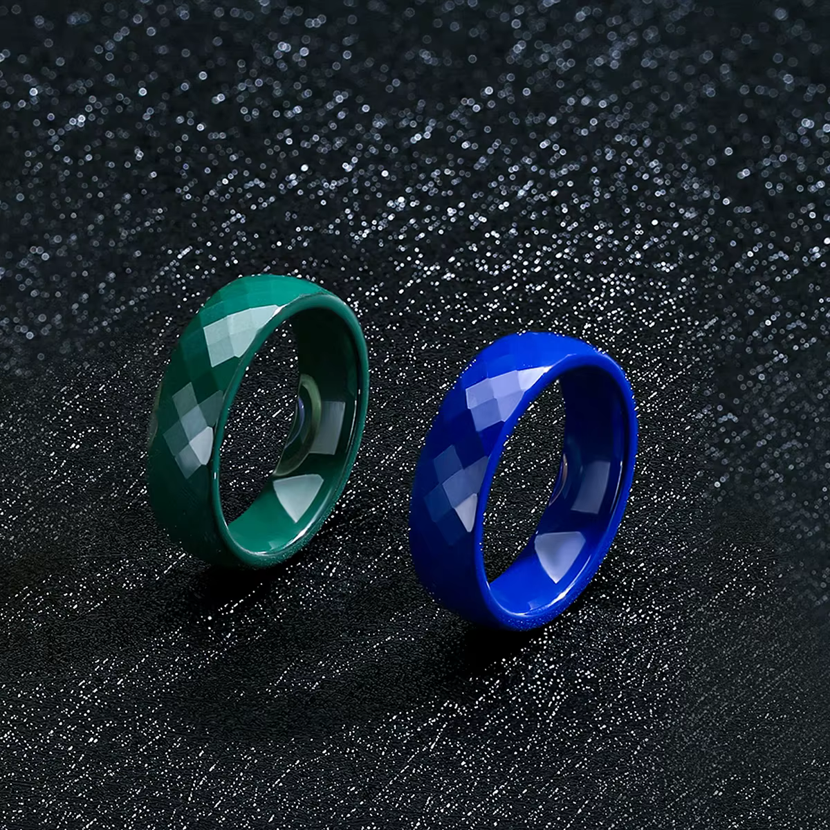 Bague de promesse en céramique 6 mm noir