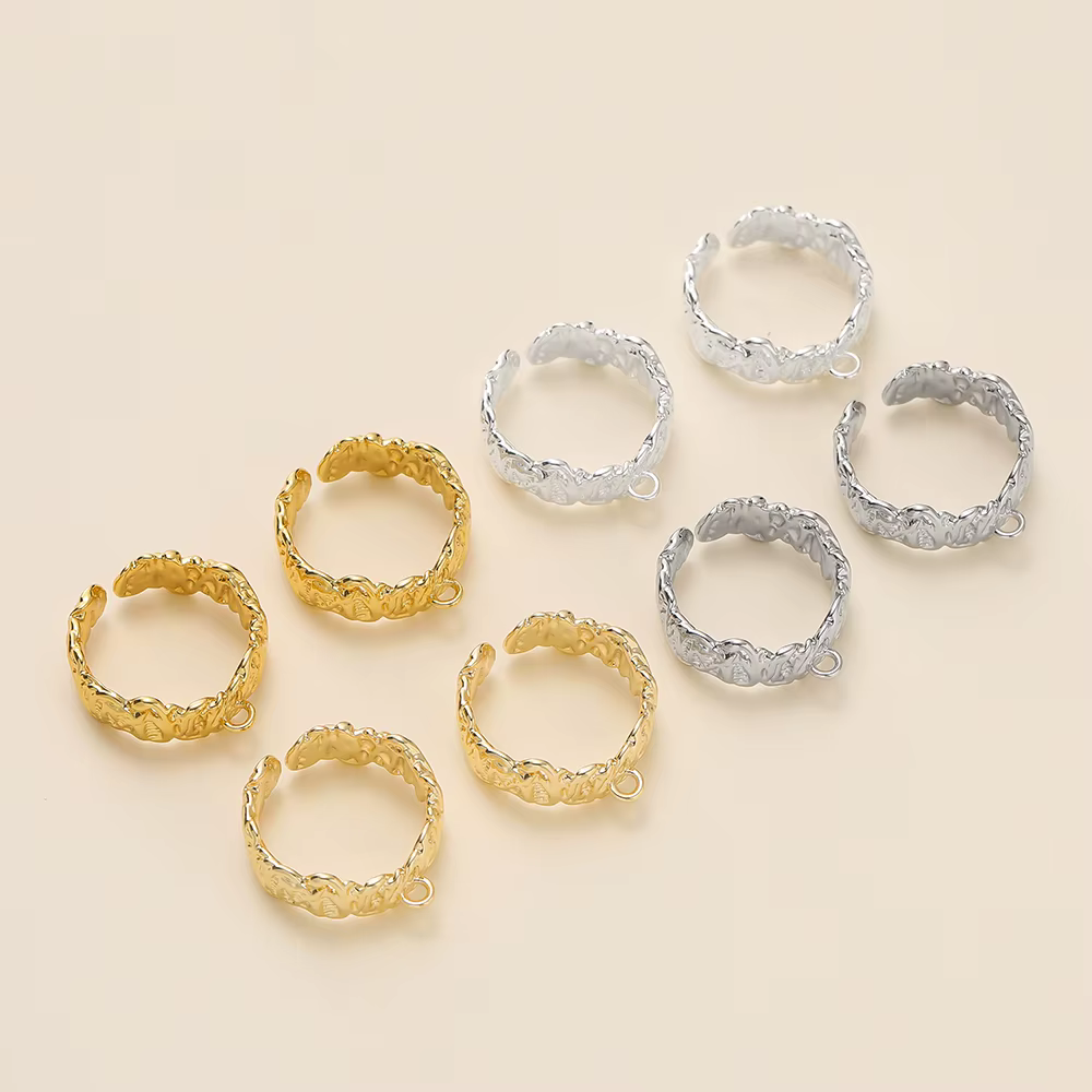 Bague fendue ouverte irrégulière plaquée or 14/18K