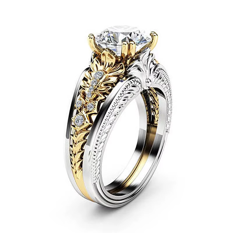 Bague Vintage en or blanc 18 carats avec diamant