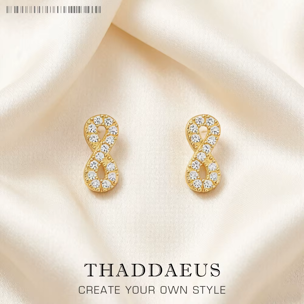 Clous d'oreilles Infinity Style européen bijoux fins pour femmes