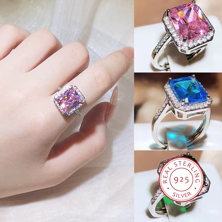 Bague de fiançailles en Zircon coloré pour femmes