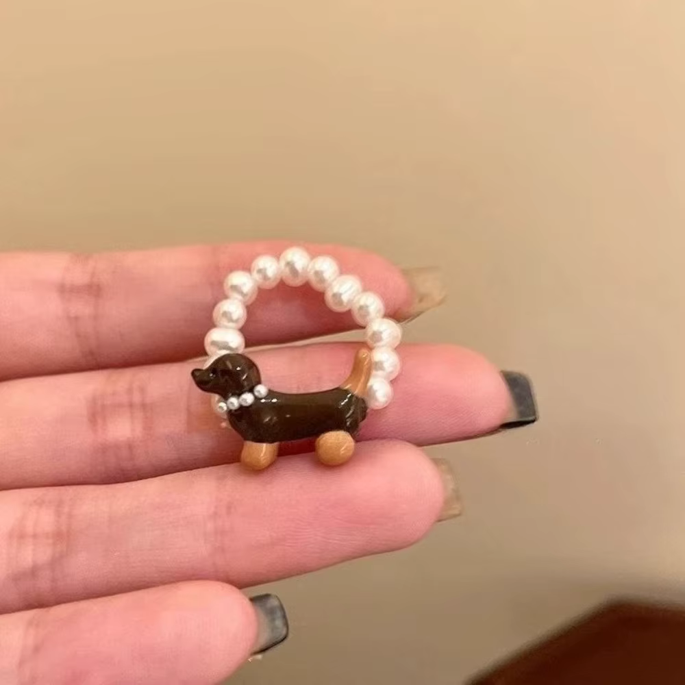 Bagues en perles de chiot délicates pour femmes et filles