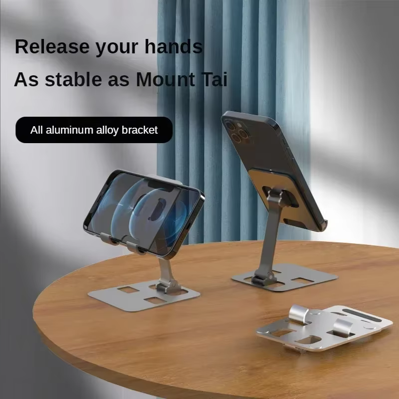 Support de téléphone de bureau pliable universel en alliage d'aluminium