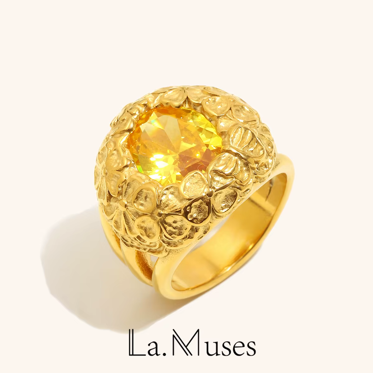La. Bague fleur Muses avec Zircon brillant de luxe