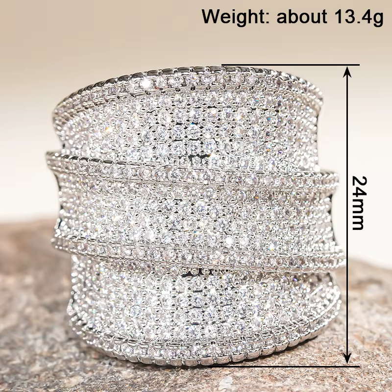 Huitan – bague large de luxe pour femmes