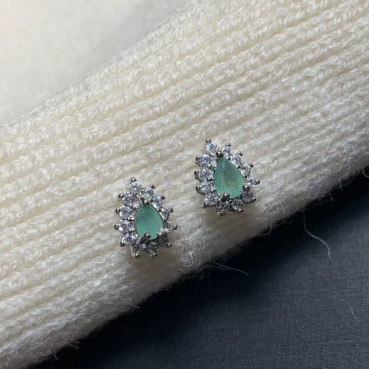 Boucles d'oreilles en émeraude naturelle 555x3MM, en argent 925, pour femmes, en argent Sterling 925, joli cadeau, prévention des allergies, bijoux fins