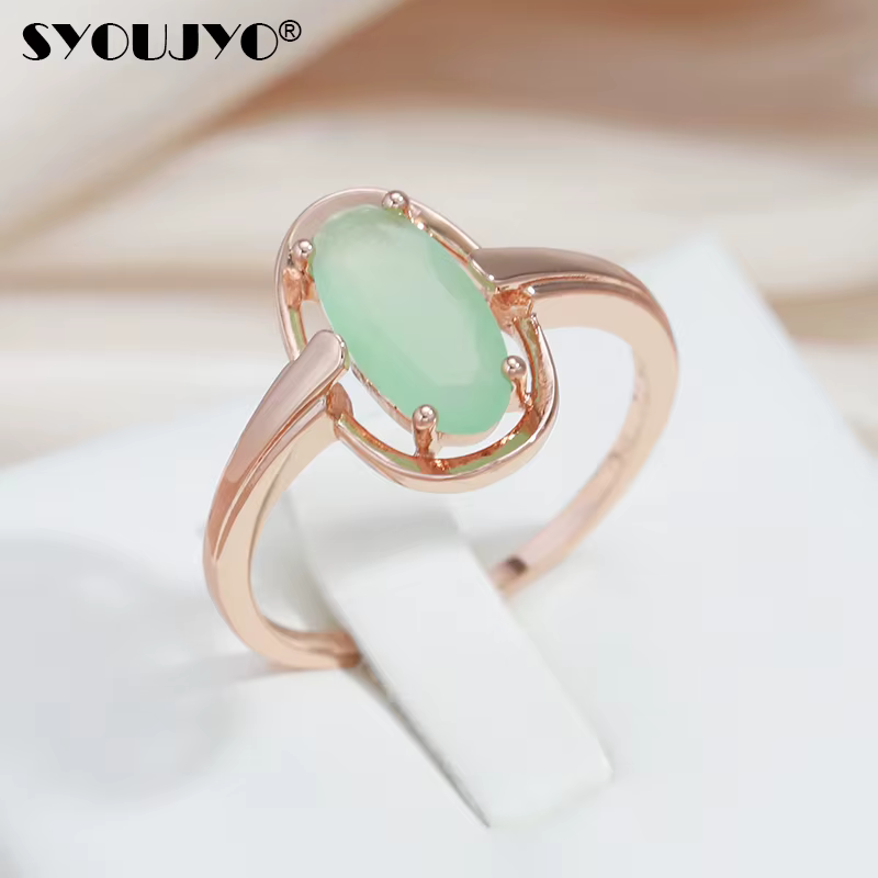 SYOUJYO – bagues en Zircon naturel émeraude pour femmes