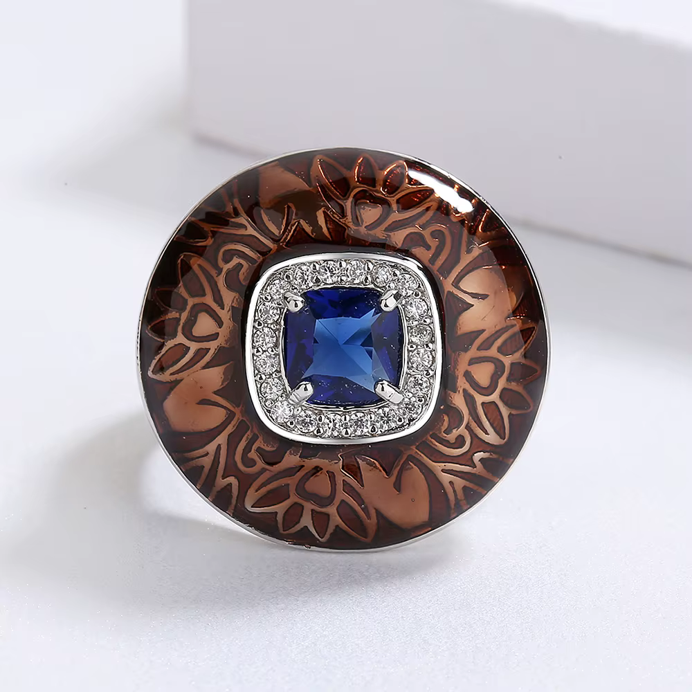 Bague de fiançailles en émail pour hommes