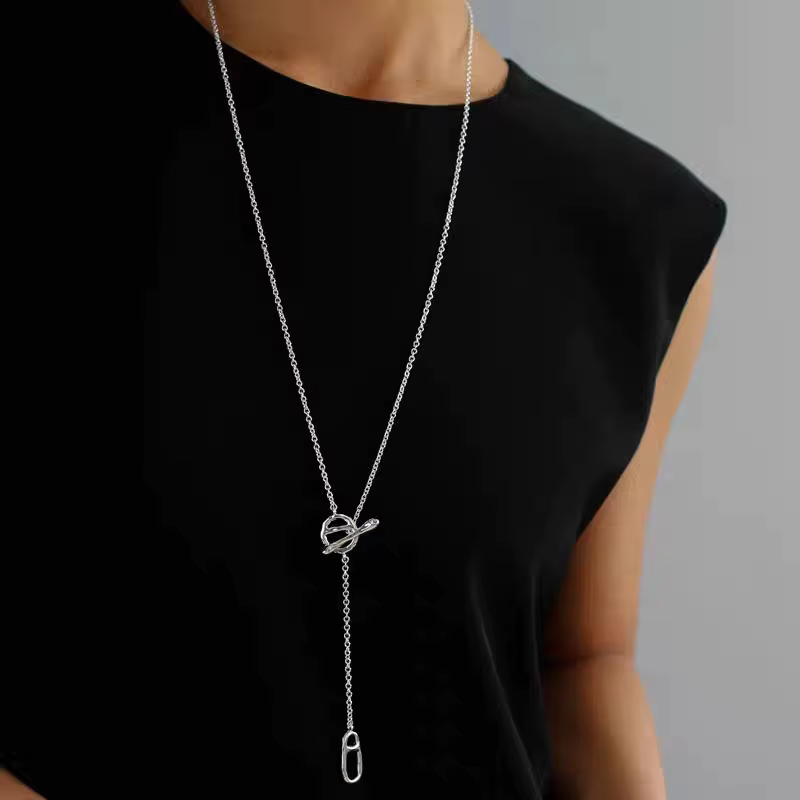Collier long en grains de café pour femmes