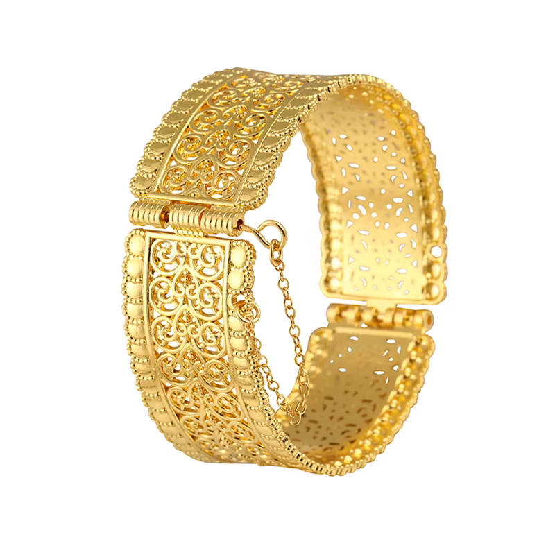 LUIZADA Bracelets de mariée plaqués or pour femme