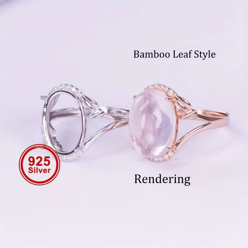 1pc 10*14mm bambou feuille Style bague réglage