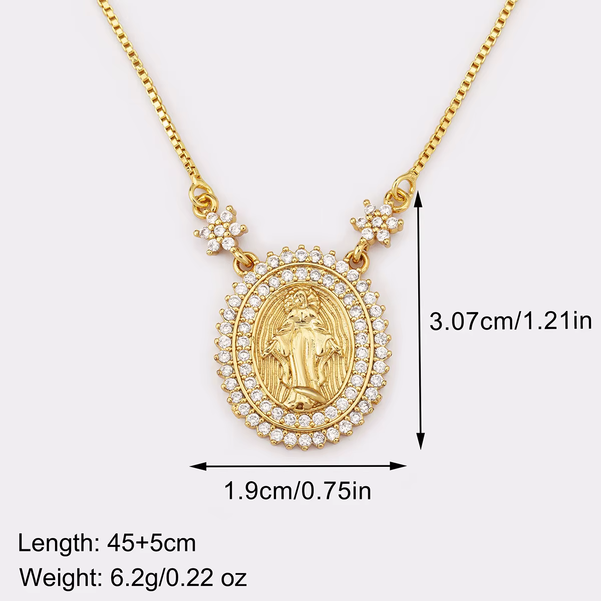 Nidin classique polyvalent vierge marie pendentif à breloque collier pour femmes cuivre brillant cristal Zircon croyant bijoux cadeaux de fête