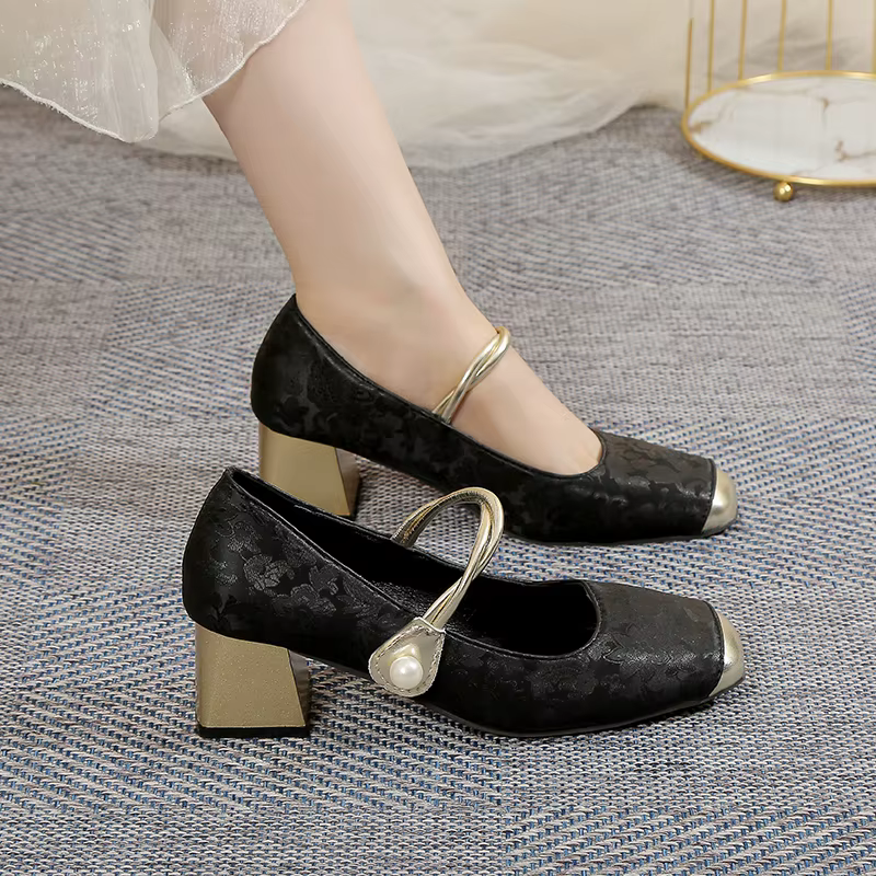 Nouvelles Chaussures Mary Jane à Talon Carré pour Femmes 2026