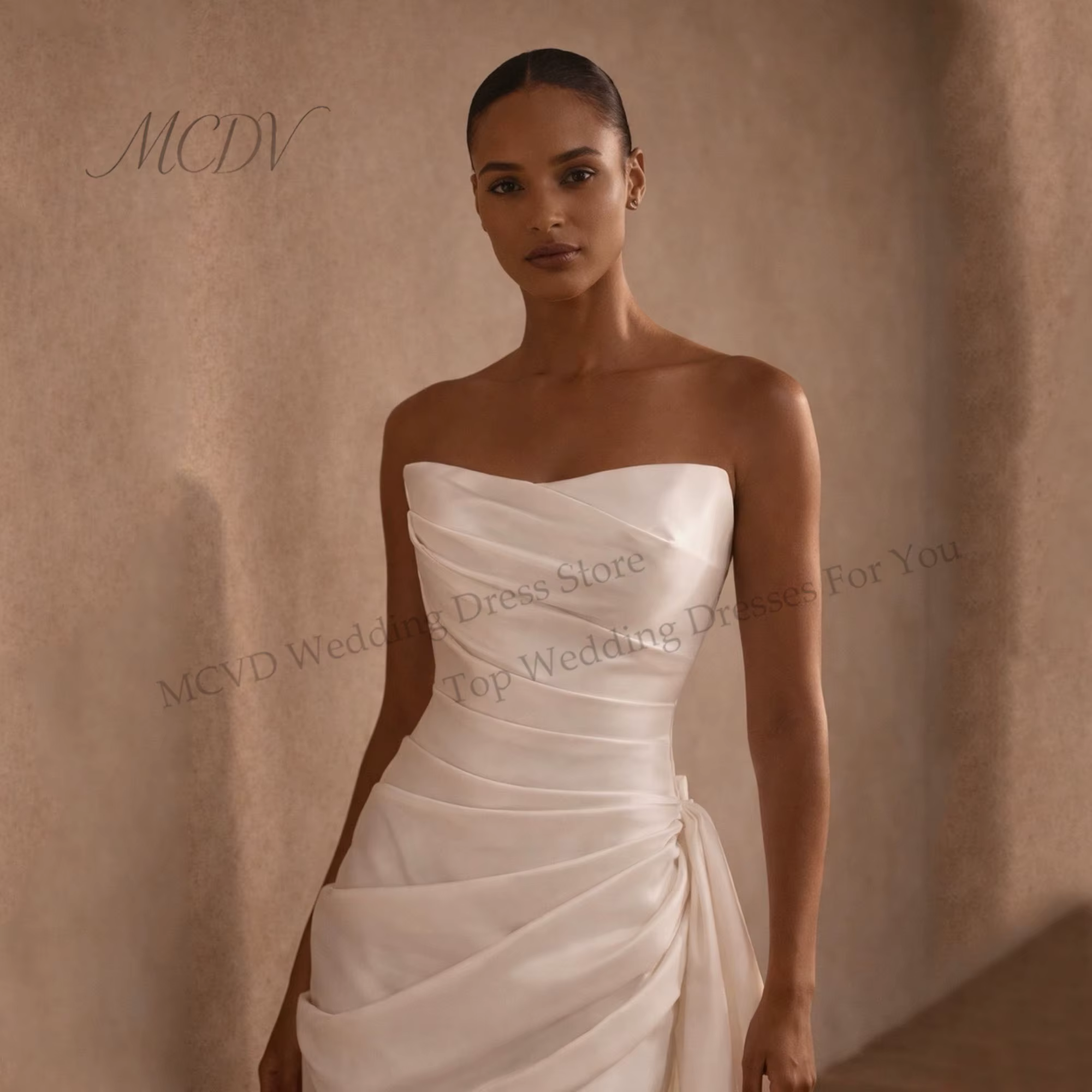 Robe de mariée courte en satin