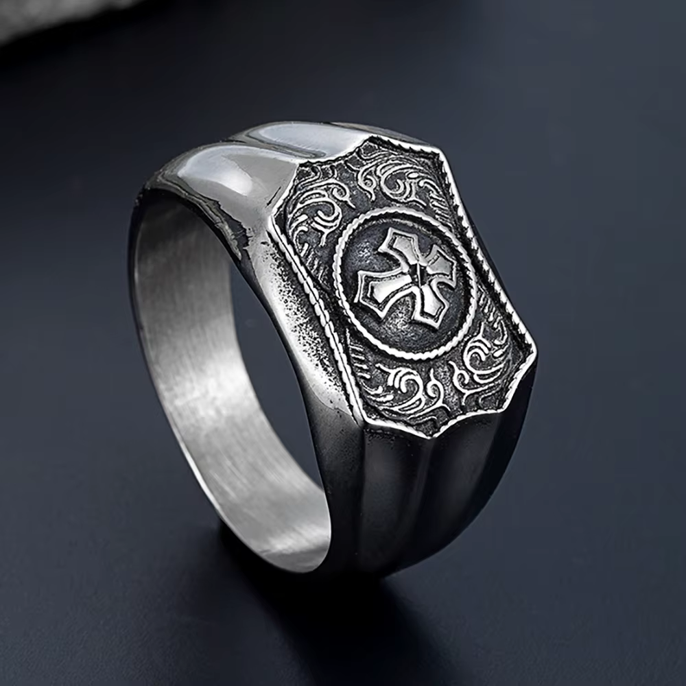 Bague croix foi et force pour hommes et femmes