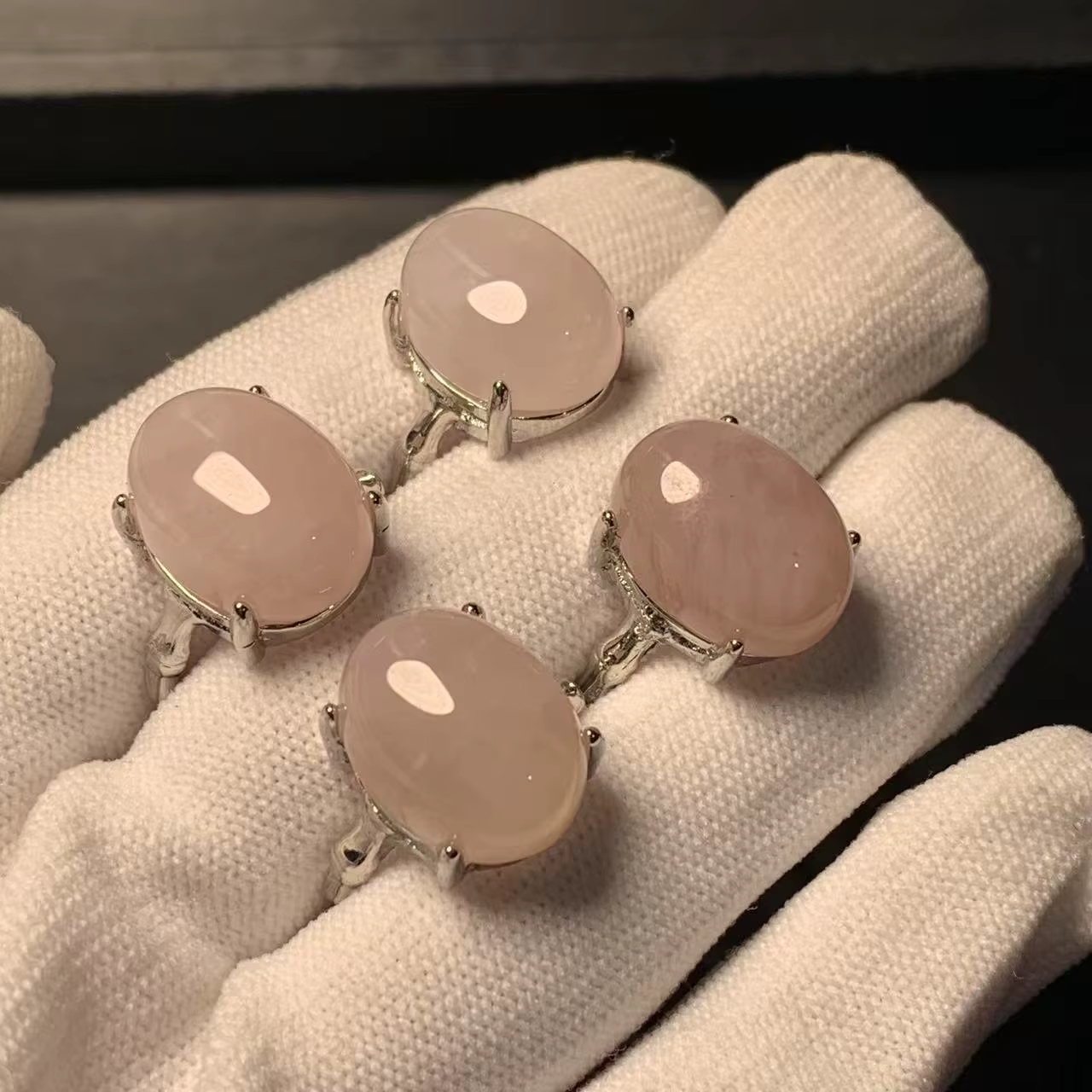 Bague en Quartz Rose naturel MM