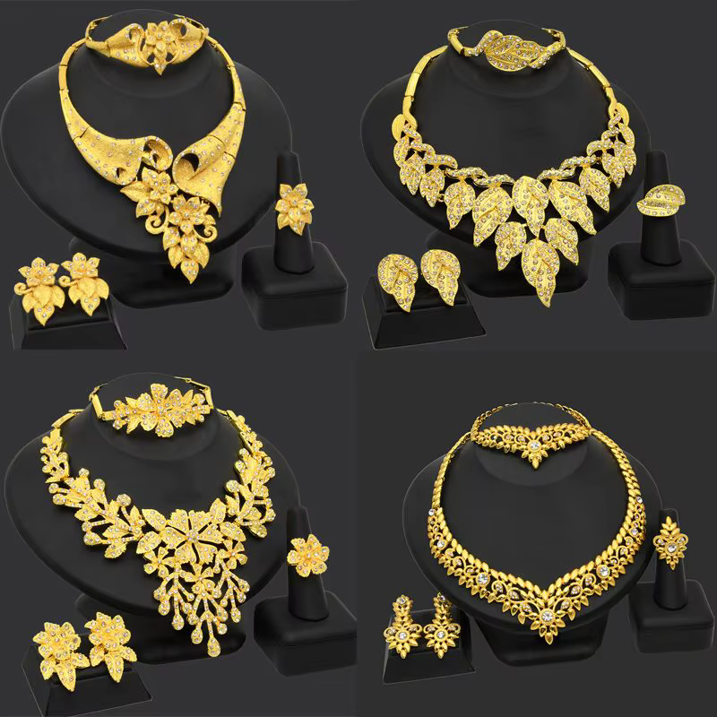 Collier de mariage en or 100% véritable 24 carats pour femme
